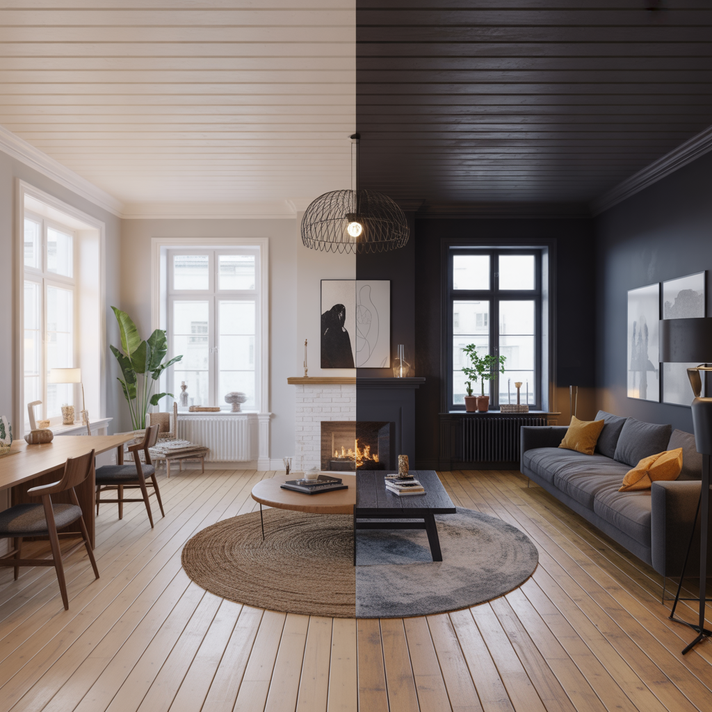 8.Hur paverkar olika farger intrycket av takhojd