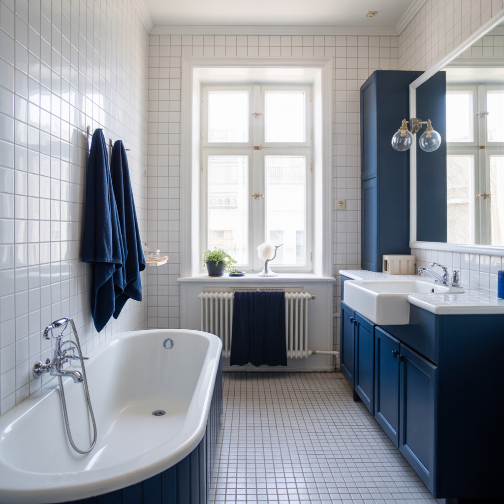 9.Hur skapar du en marin stil med blaa och vita farger