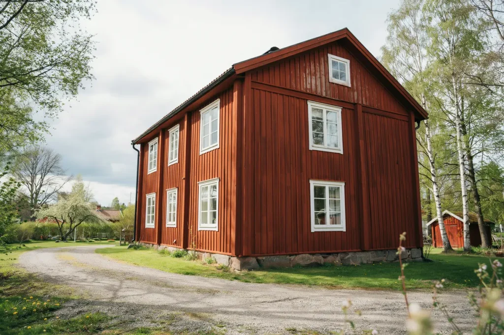 m la tr fasad i falu r df rg klassiska tips f r ett vackert och h llbart hus